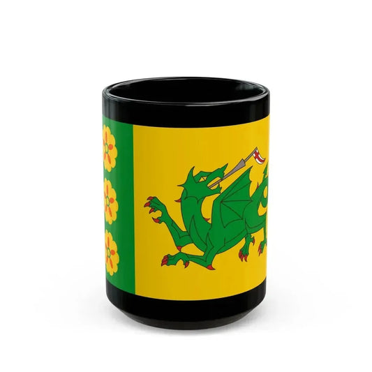 Flag of Evenley UK - Black Coffee Mug 15oz - Go Mug Yourself
