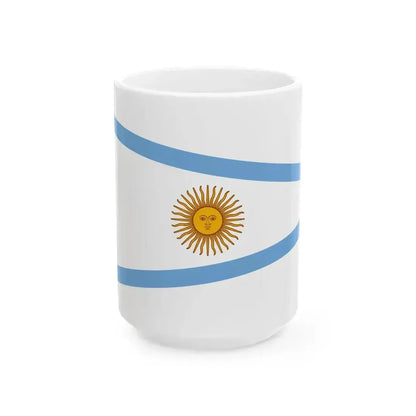 Flag of excellent readiness to battle award (Argentina) White Coffee Mug 15oz - Go Mug Yourself