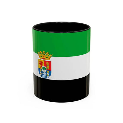 Flag of Extremadura Spain - Accent Coffee Mug 11oz Black - Go Mug Yourself