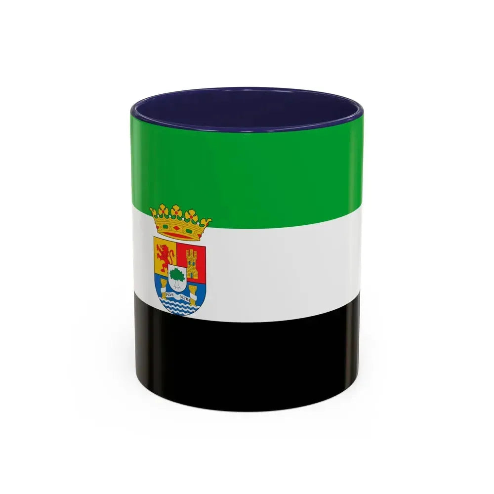 Flag of Extremadura Spain - Accent Coffee Mug 11oz Navy - Go Mug Yourself