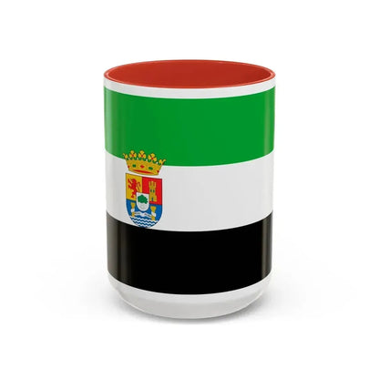 Flag of Extremadura Spain - Accent Coffee Mug 15oz Red - Go Mug Yourself