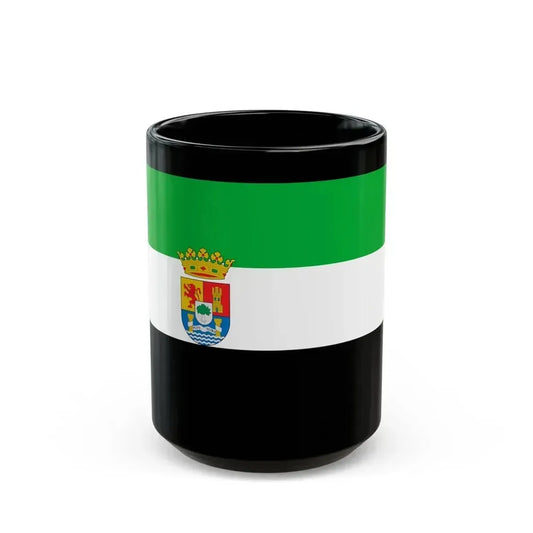 Flag of Extremadura Spain - Black Coffee Mug 15oz - Go Mug Yourself