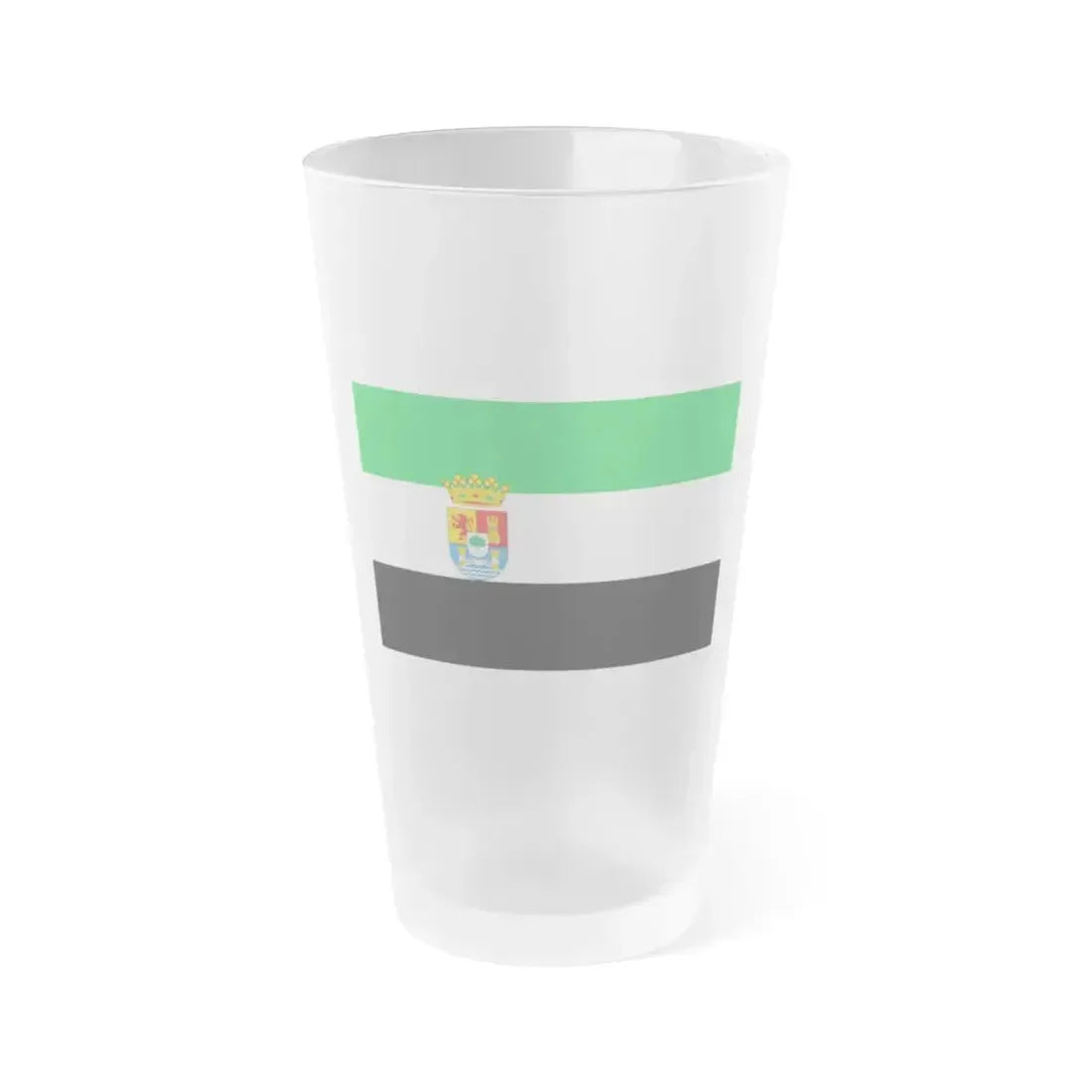 Flag of Extremadura Spain - Frosted Pint Glass 16oz 16oz Frosted - Go Mug Yourself