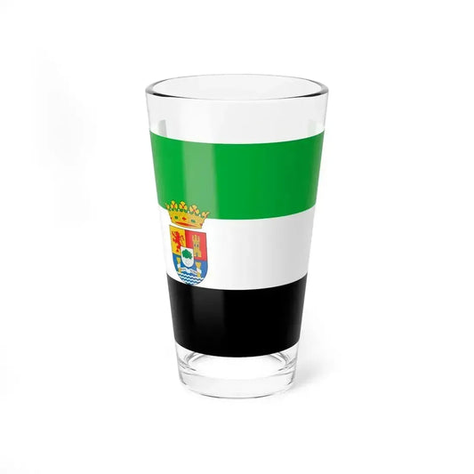 Flag of Extremadura Spain - Pint Glass 16oz 16oz - Go Mug Yourself