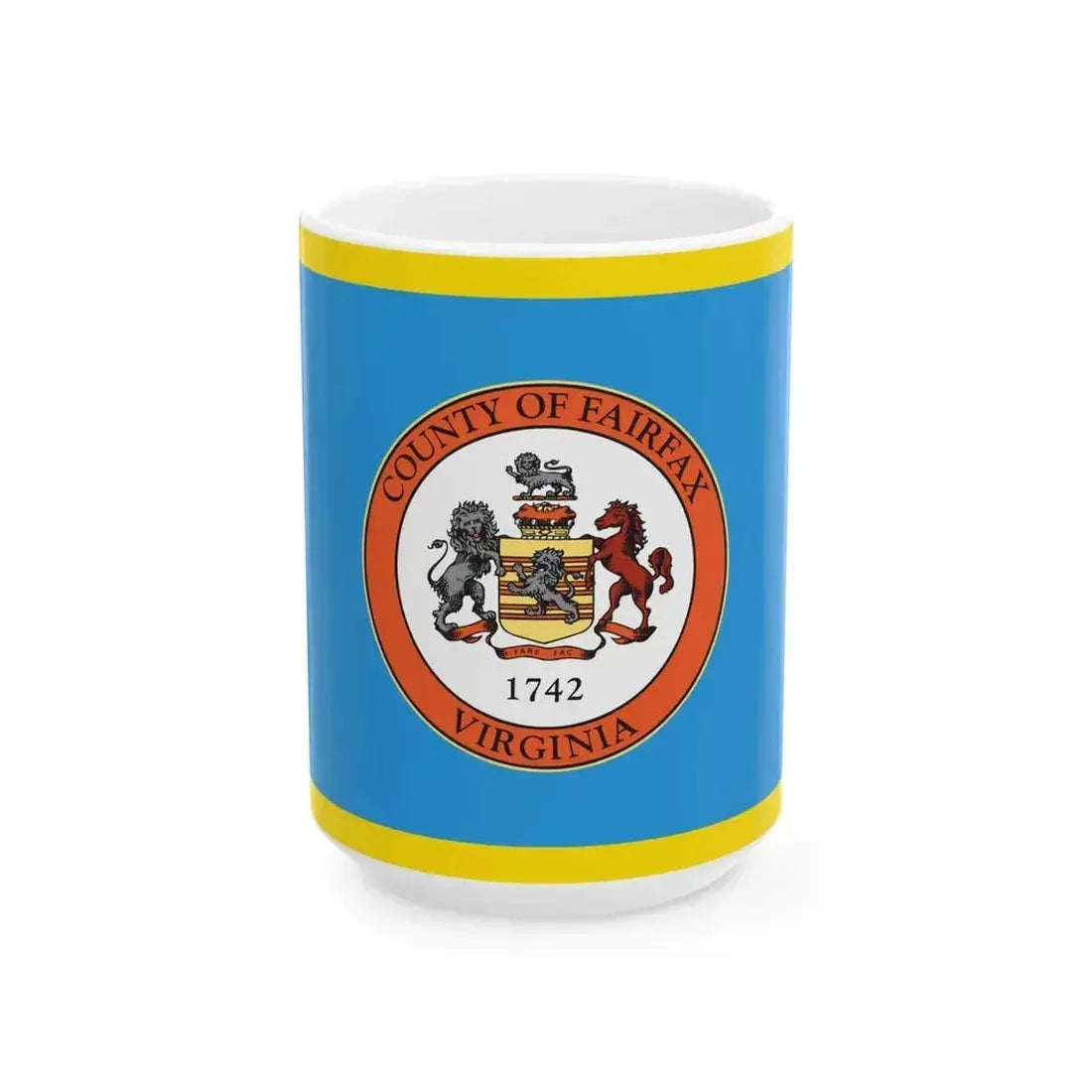 Flag of Fairfax County Virginia (United States) White Coffee Mug 15oz - Go Mug Yourself