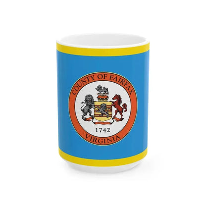 Flag of Fairfax County Virginia (United States) White Coffee Mug 15oz - Go Mug Yourself