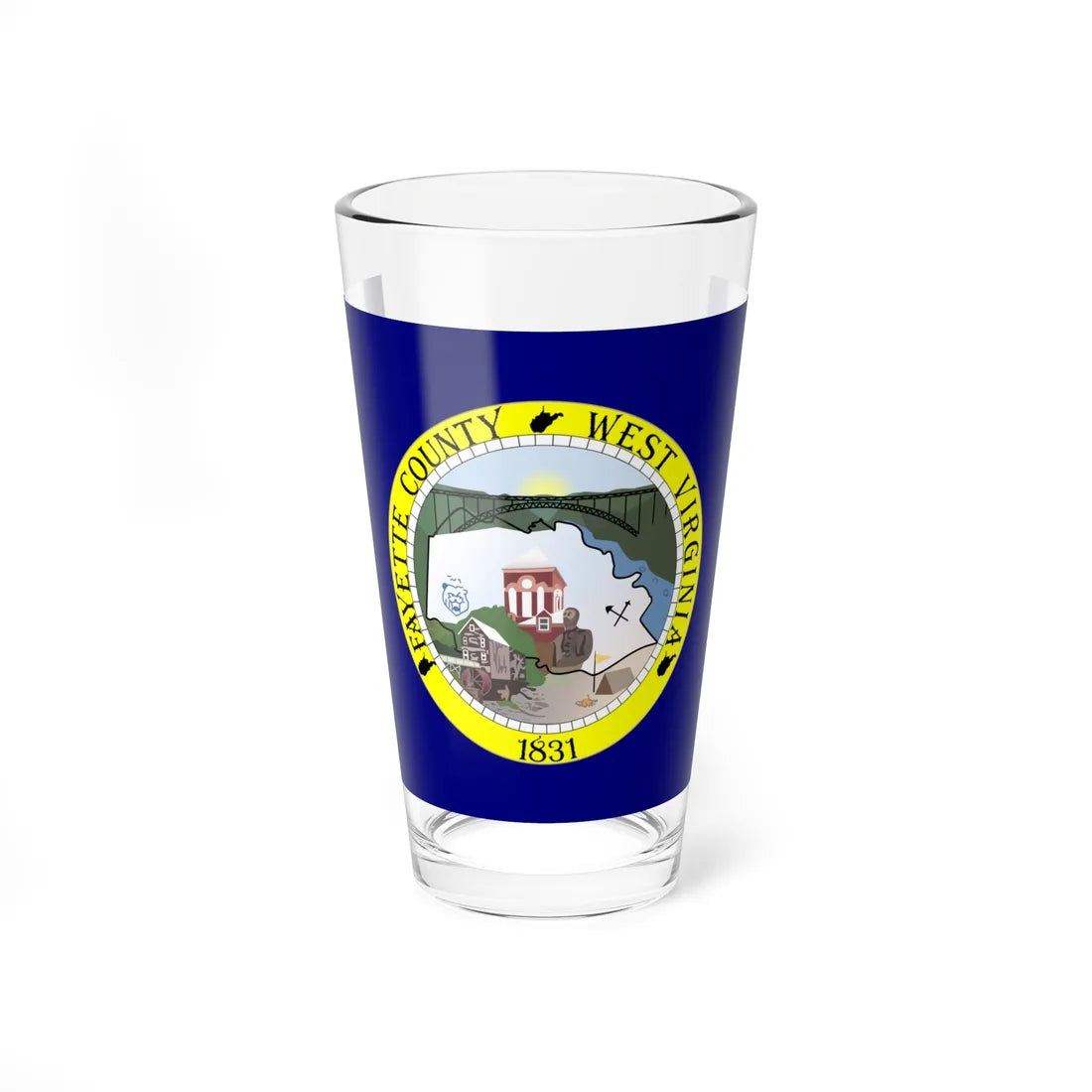 Flag of Fayette County West Virginia (United States) Pint Glass 16oz 16oz - Go Mug Yourself
