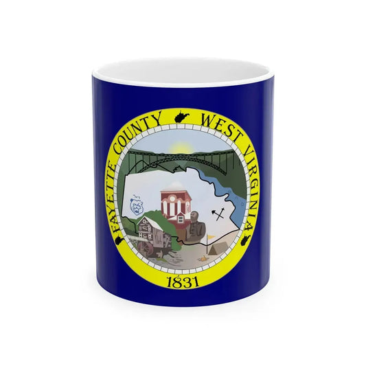 Flag of Fayette County West Virginia (United States) White Coffee Mug 11oz - Go Mug Yourself