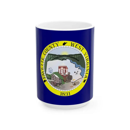 Flag of Fayette County West Virginia (United States) White Coffee Mug 15oz - Go Mug Yourself