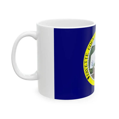 Flag of Fayette County West Virginia (United States) White Coffee Mug - Go Mug Yourself