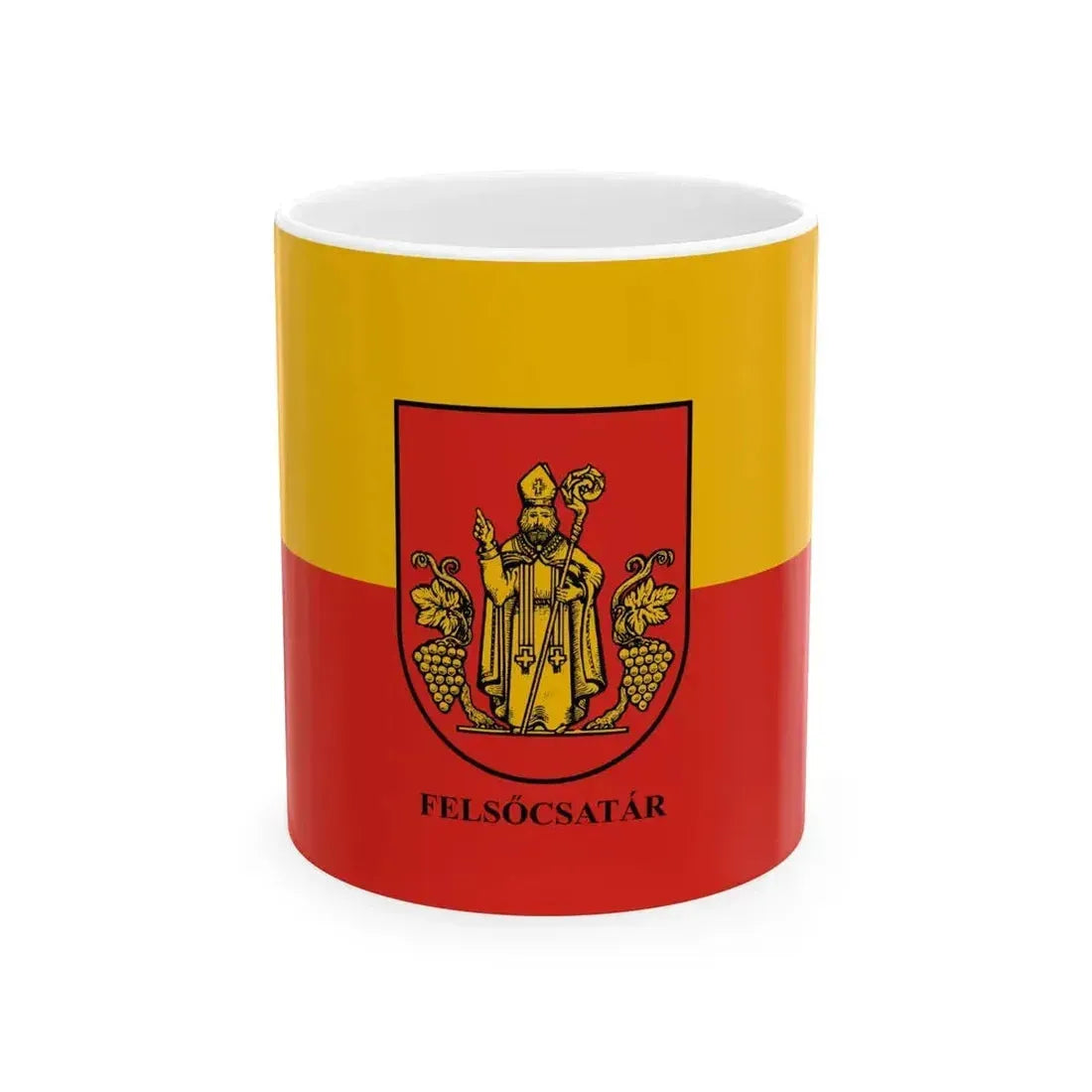 Flag of Felsocsatar (Hungary) White Coffee Mug 11oz - Go Mug Yourself