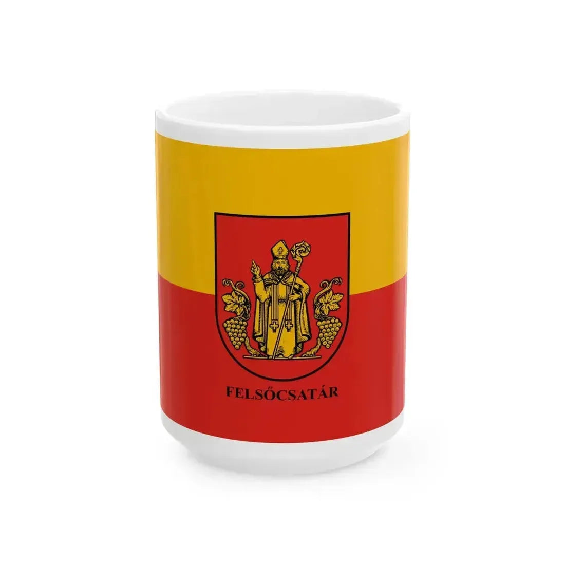 Flag of Felsocsatar (Hungary) White Coffee Mug 15oz - Go Mug Yourself