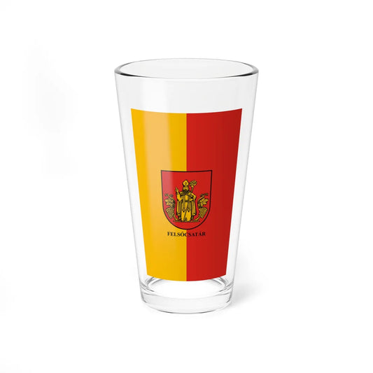 Flag of Felsocsatar vertical (Hungary) Pint Glass 16oz 16oz - Go Mug Yourself