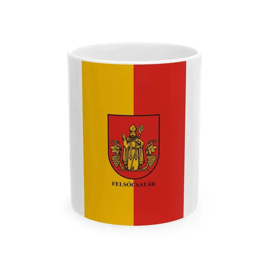 Flag of Felsocsatar vertical (Hungary) White Coffee Mug 11oz - Go Mug Yourself