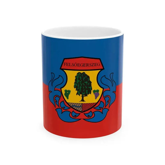 Flag of Felsoegerszeg (Hungary) White Coffee Mug 11oz - Go Mug Yourself