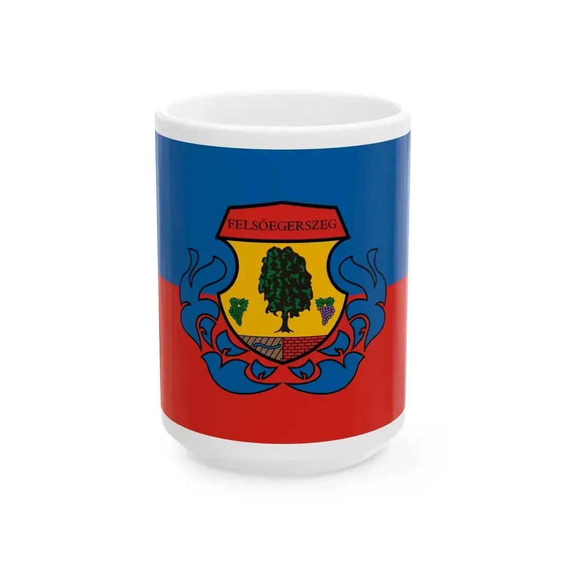Flag of Felsoegerszeg (Hungary) White Coffee Mug 15oz - Go Mug Yourself