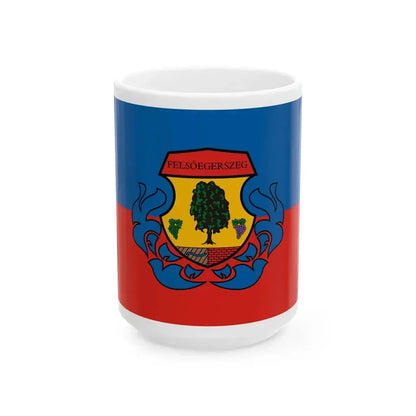 Flag of Felsoegerszeg (Hungary) White Coffee Mug 15oz - Go Mug Yourself