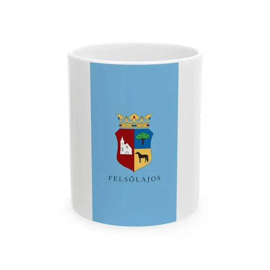 Flag of Felsolajos vertical (Hungary) White Coffee Mug 11oz - Go Mug Yourself