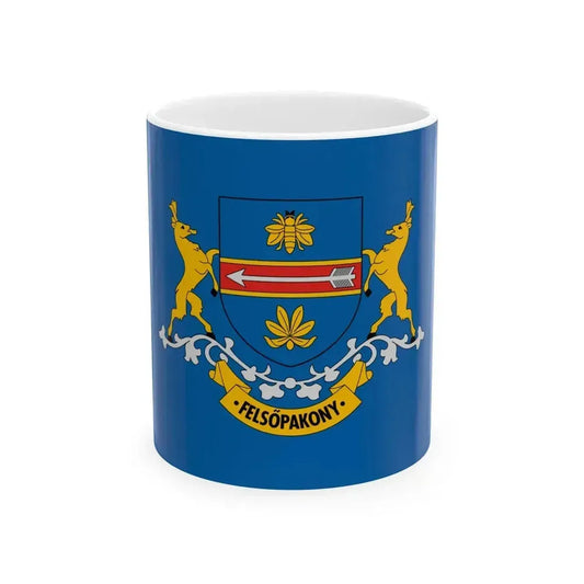 Flag of Felsopakony (Hungary) White Coffee Mug 11oz - Go Mug Yourself