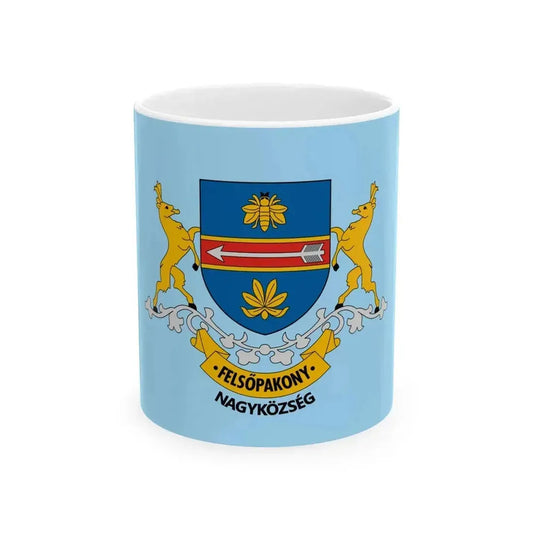 Flag of Felsopakony variant (Hungary) White Coffee Mug 11oz - Go Mug Yourself