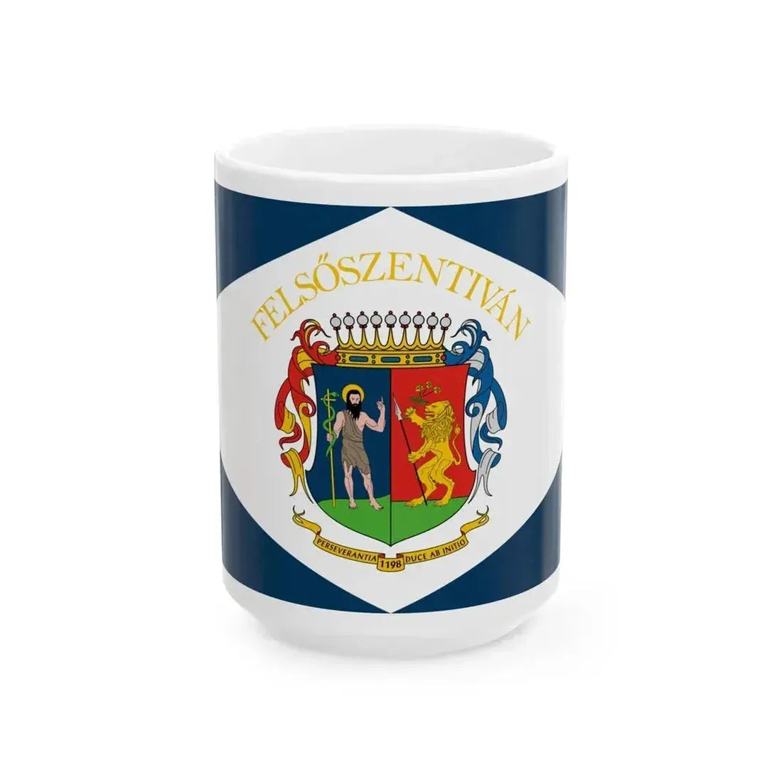 Flag of Felsoszentivan (Hungary) White Coffee Mug 15oz - Go Mug Yourself