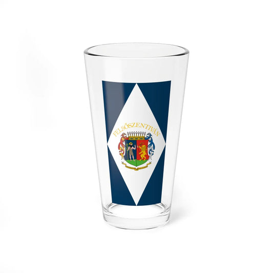 Flag of Felsoszentivan vertical (Hungary) Pint Glass 16oz 16oz - Go Mug Yourself