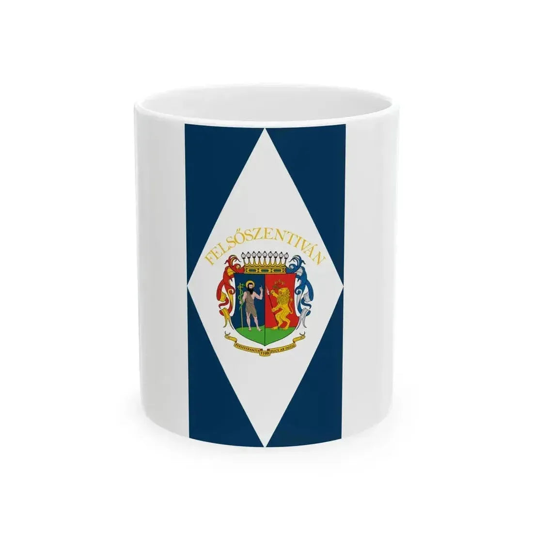 Flag of Felsoszentivan vertical (Hungary) White Coffee Mug 11oz - Go Mug Yourself
