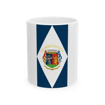 Flag of Felsoszentivan vertical (Hungary) White Coffee Mug 11oz - Go Mug Yourself