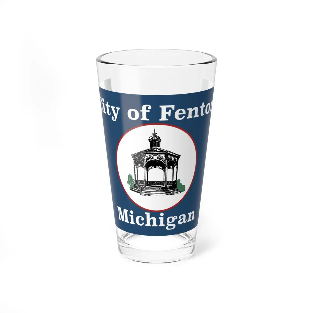 Flag of Fenton Michigan (United States) Pint Glass 16oz 16oz - Go Mug Yourself