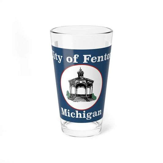 Flag of Fenton Michigan (United States) Pint Glass 16oz 16oz - Go Mug Yourself