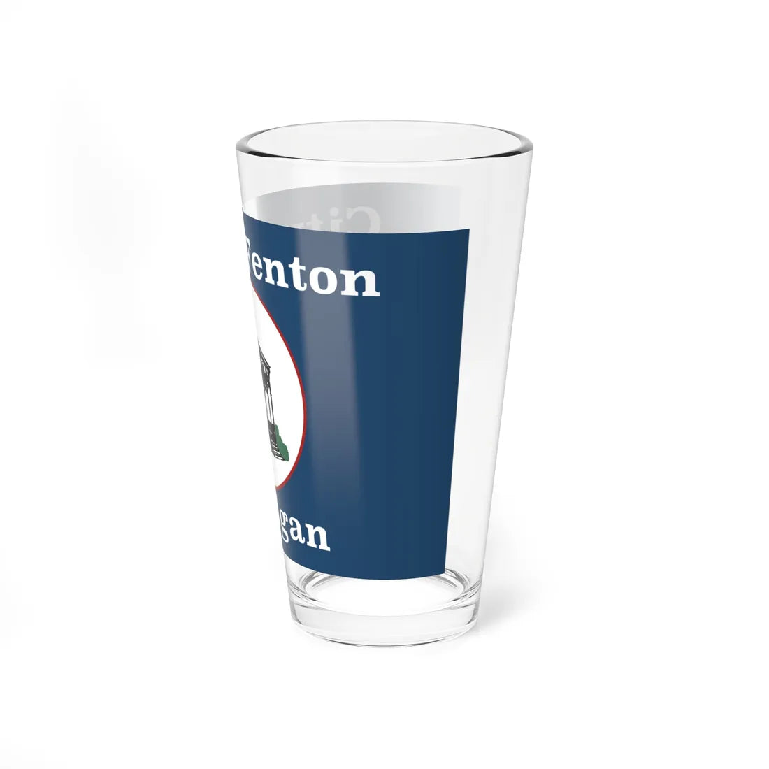 Flag of Fenton Michigan (United States) Pint Glass 16oz - Go Mug Yourself
