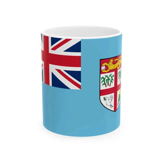 Flag of Fiji 3-2 (Fiji) White Coffee Mug 11oz - Go Mug Yourself