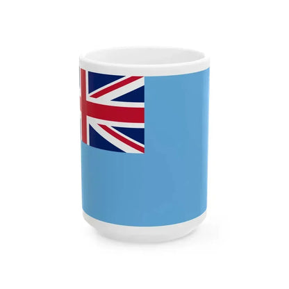 Flag of Fiji no coat of arms (Fiji) White Coffee Mug 15oz - Go Mug Yourself
