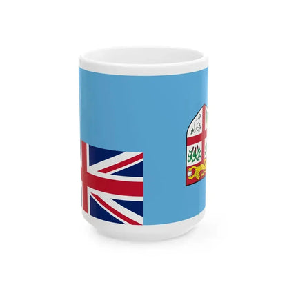 Flag of Fiji upside down (Fiji) White Coffee Mug 15oz - Go Mug Yourself