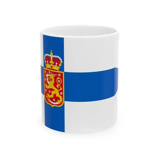Flag of Finland 1918-1920 Military (Finland) White Coffee Mug 11oz - Go Mug Yourself