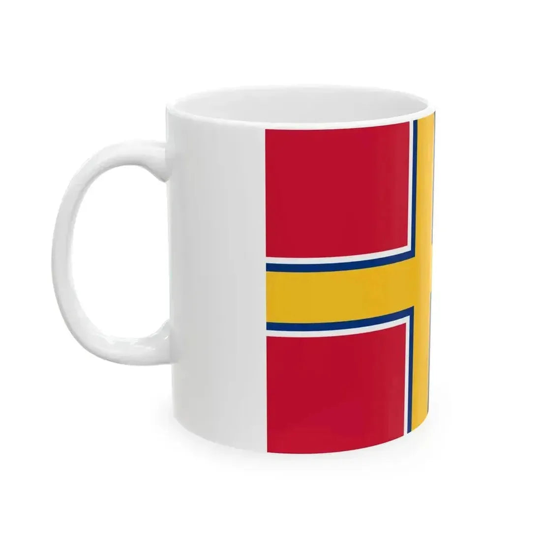 Flag of Finland 1918 merchant (Finland) White Coffee Mug - Go Mug Yourself