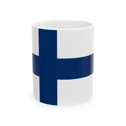 Flag of Finland 3-2 (Finland) White Coffee Mug 11oz - Go Mug Yourself