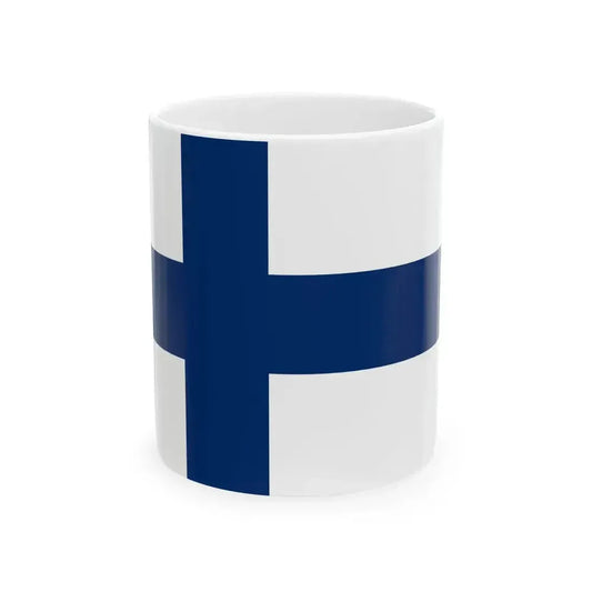 Flag of Finland 3-2 (Finland) White Coffee Mug 11oz - Go Mug Yourself