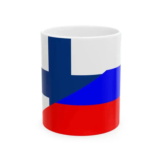Flag of Finland and Russia (Finland) White Coffee Mug 11oz - Go Mug Yourself
