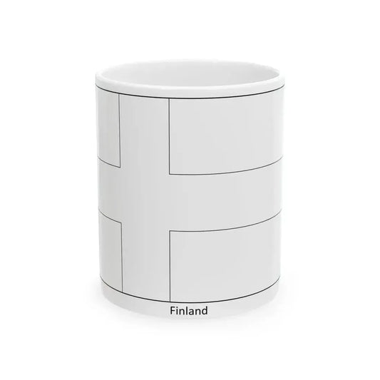Flag of Finland colouring page (Finland) White Coffee Mug 11oz - Go Mug Yourself