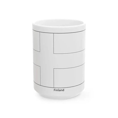 Flag of Finland colouring page (Finland) White Coffee Mug 15oz - Go Mug Yourself