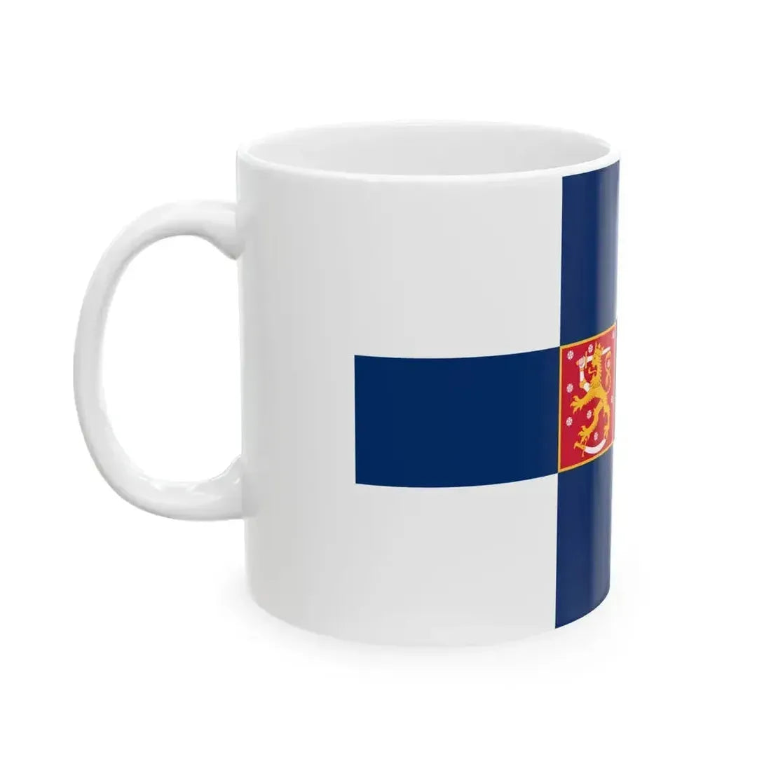 Flag of Finland state (Finland) White Coffee Mug - Go Mug Yourself
