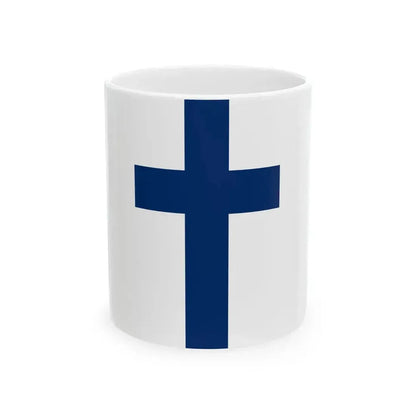 Flag of Finland vertical (Finland) White Coffee Mug 11oz - Go Mug Yourself