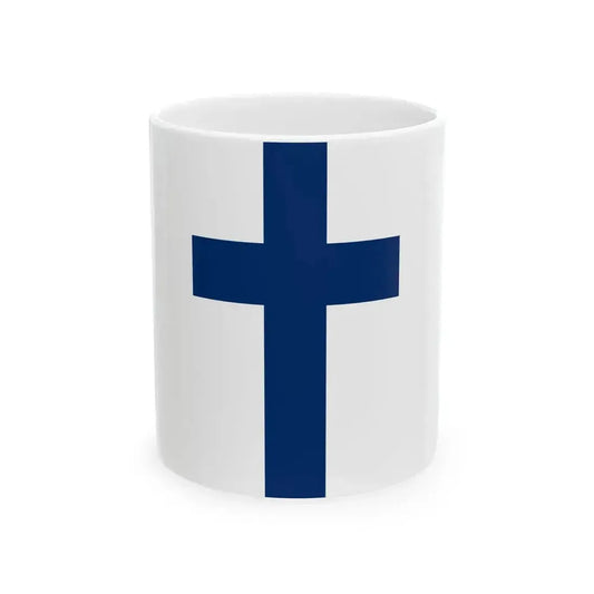 Flag of Finland vertical (Finland) White Coffee Mug 11oz - Go Mug Yourself