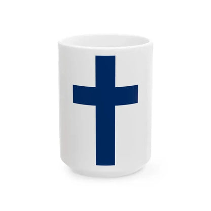 Flag of Finland vertical (Finland) White Coffee Mug 15oz - Go Mug Yourself