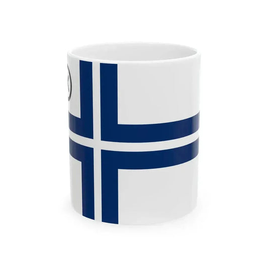 Flag of Finnish yacht clubs (Finland) White Coffee Mug 11oz - Go Mug Yourself