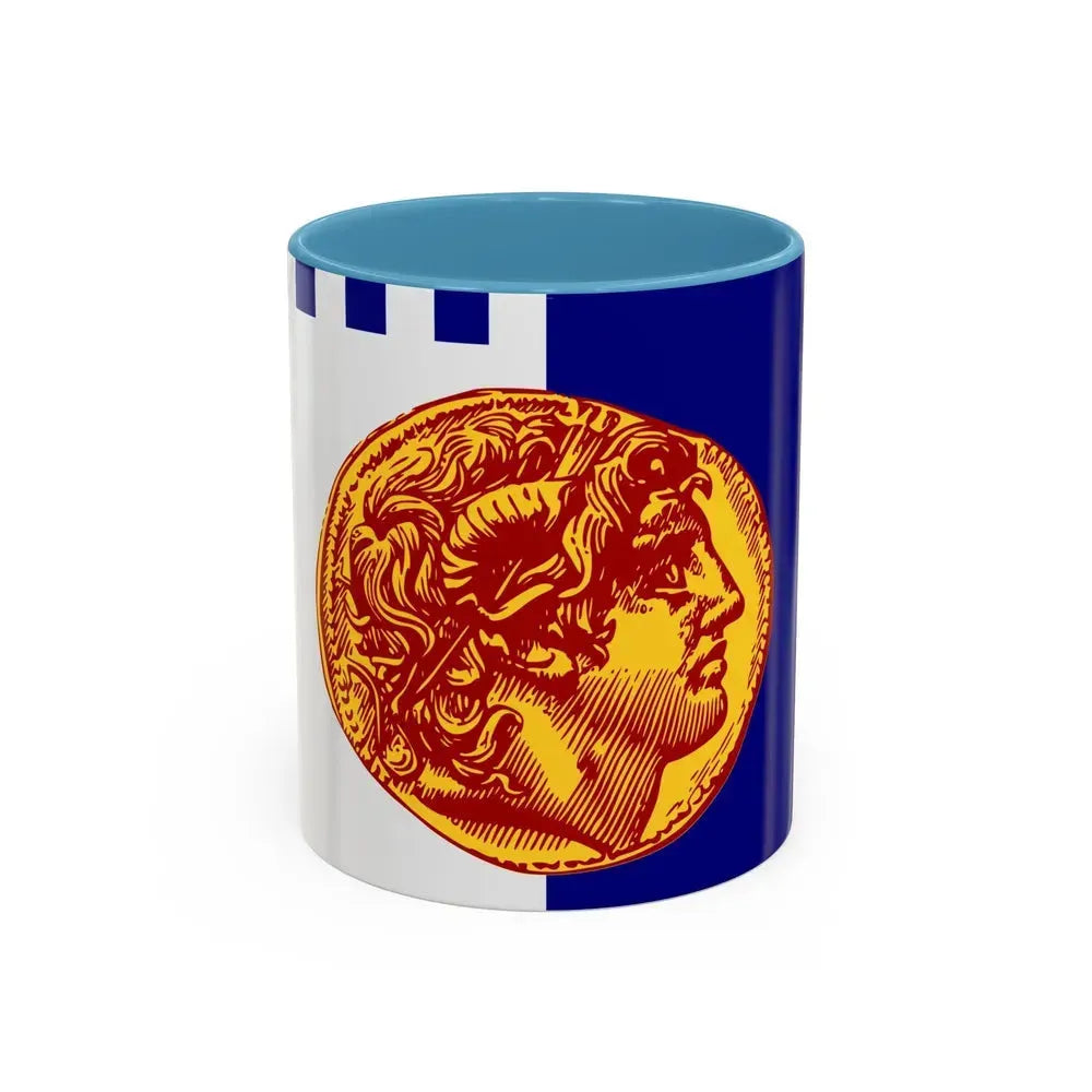 Flag of Flag of Thessaloniki Greece - Accent Coffee Mug 11oz Light Blue - Go Mug Yourself