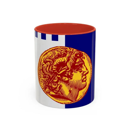 Flag of Flag of Thessaloniki Greece - Accent Coffee Mug 11oz Red - Go Mug Yourself