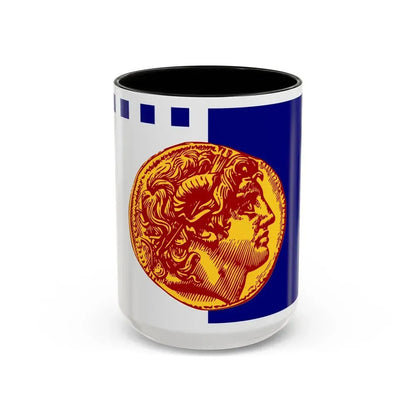 Flag of Flag of Thessaloniki Greece - Accent Coffee Mug 15oz Black - Go Mug Yourself