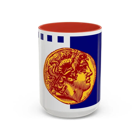 Flag of Flag of Thessaloniki Greece - Accent Coffee Mug 15oz Red - Go Mug Yourself